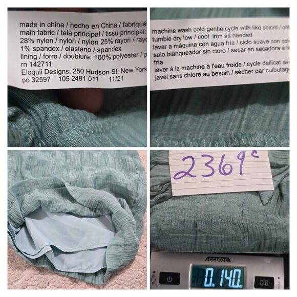 Eloquii Womens Green 2 Pcs Set Cropped Tie Front Top Sz 18 Wide Leg Pants Sz 14 - Picture 12 of 12